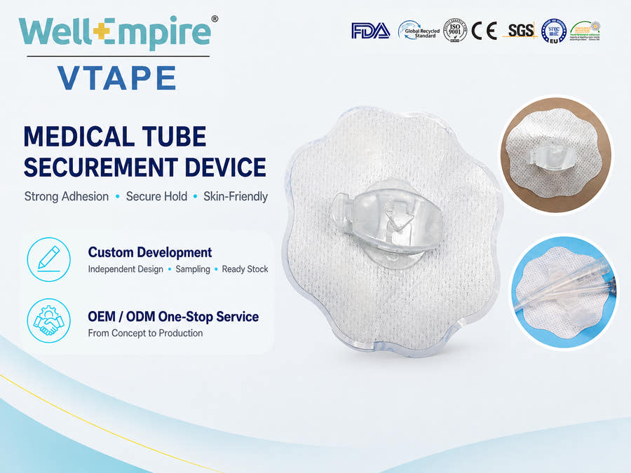 Flower-Shape Catheter Fixation Patch – Blended Fabric