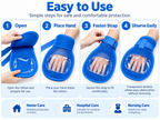 Adult protective care mitten step-by-step use guide with adjustable wrist strap