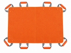 Multi-use patient transfer sling in orange on a clean white background