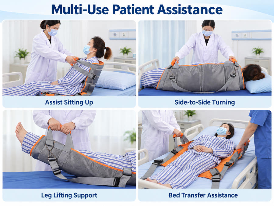Portable patient transfer sling size and specifications with 70 x 100 cm dimensions and 150 kg load capacity