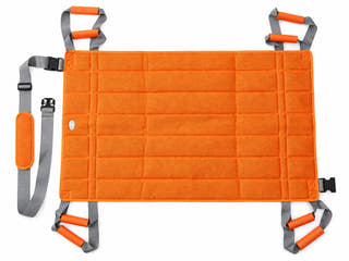 Multi-function patient transfer pad with detachable shoulder strap on a clean white background