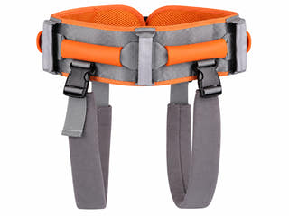 Walking transfer support belt in orange and gray on a clean white background