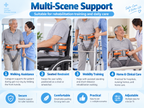 Walking transfer support belt shown for walking assistance, seated restraint, mobility training, and home or clinical care